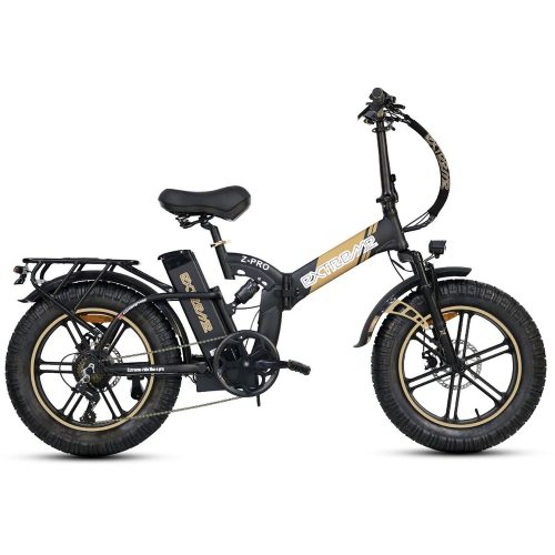 אופניים חשמליים Extreme Z PRO 48V 21Ah, מבט צד מלא עם שלדה מתקפלת, סבל אחורי מאסיבי וצמיגים רחבים 4.5 אינץ׳