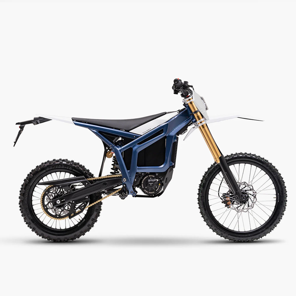 טלריה קומודו TALARIA KOMODO אופנוע חשמלי בצבע כחול, מבט צד